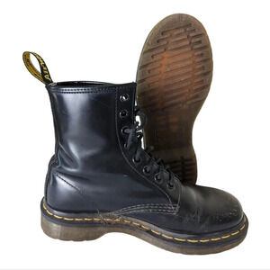 Doc Martens Black 1460 Size 6 Smooth Leather Lace Up Boots Grunge Punk